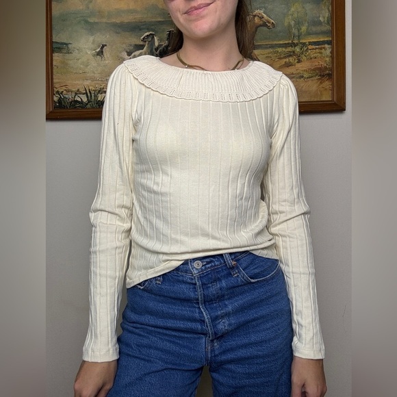 NWT Mango MNG collared cream blouse size M (runs small) - Picture 1 of 5
